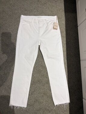 NWT white mother cropped cutoff jean sz 33